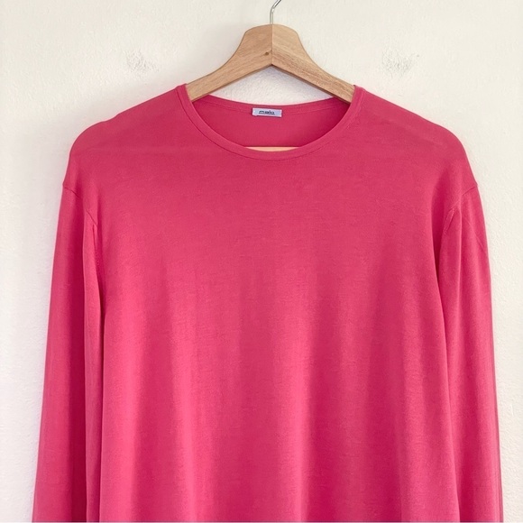 Malo Lightweight Cotton Crewneck Long Sleeve Knit Pullover Pink IT 52 US Medium - Picture 3 of 13